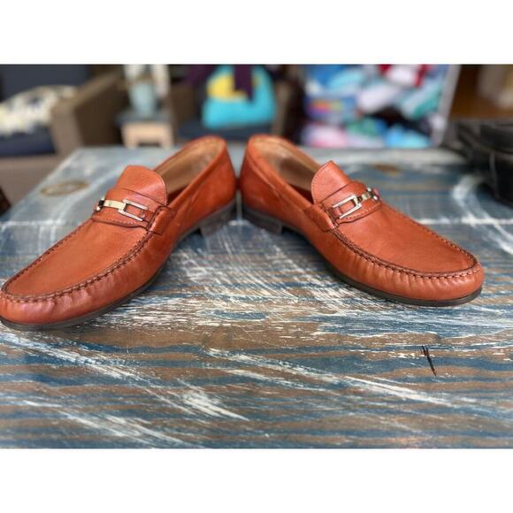 Johnston & Murphy Tan Leather Slip On Shoes 9.5, SUPER soft leather, Bit Loafer main image 11